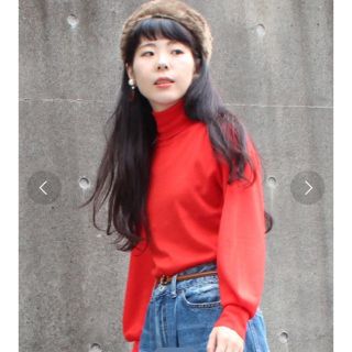 ドットアンドストライプスチャイルドウーマン(Dot&Stripes CHILDWOMAN)のロングリブパフスリーブタートルネック ニット(ニット/セーター)