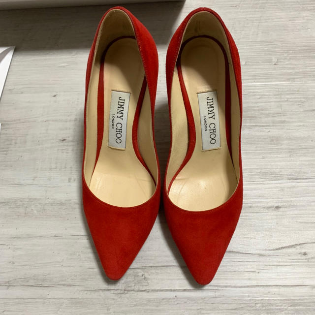 JIMMY CHOO(ジミーチュウ)の美品  JIMMY CHOO ROMY85 RED 34 レディースの靴/シューズ(ハイヒール/パンプス)の商品写真