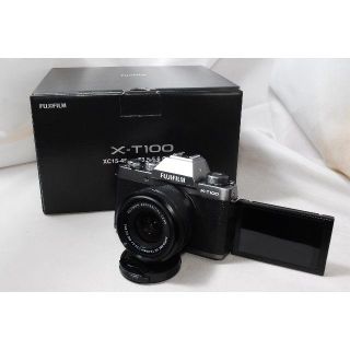 フジフイルム(富士フイルム)のWiF＆自撮り＆スマホ転送 FUJIFILM X-T100 レンズキットSIL(ミラーレス一眼)