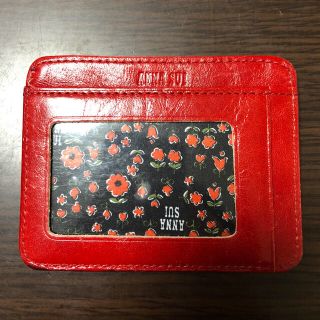 アナスイ(ANNA SUI)のアナスイ パスケース レッド 普通郵便で200円引き(名刺入れ/定期入れ)