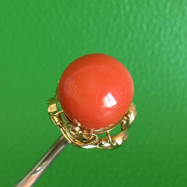 35%OFF】 K18 サンゴ 珊瑚 14mmデザインリング 指輪 リング(指輪
