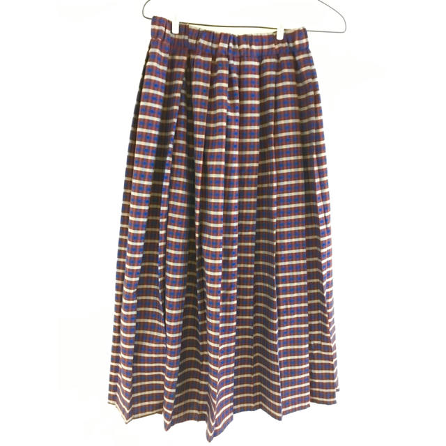 パープルのプリーツロングスカート レディースのスカート(ロングスカート)の商品写真