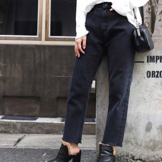 CANAL JEAN via j カットオフブラックデニムパンツ