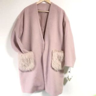 ザラ(ZARA)のバーバラさま専用 ❤️For it❤️ピンクベージュ ファーコート(ロングコート)