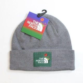 ザノースフェイス(THE NORTH FACE)のノースフェイス ノードストローム ニット帽 ボックスロゴ 刺繍 灰 180625(ニット帽/ビーニー)