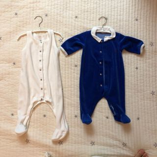 プチバトー(PETIT BATEAU)の《週末SALE》プチバトー2着セット★足つきロンパース(ロンパース)