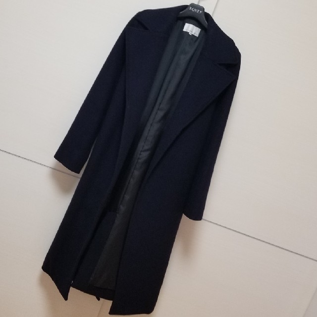M-premier(エムプルミエ)のM-PREMIER エムプルミエ　コート　綺麗目　ネイビー　Max Mara レディースのジャケット/アウター(ロングコート)の商品写真
