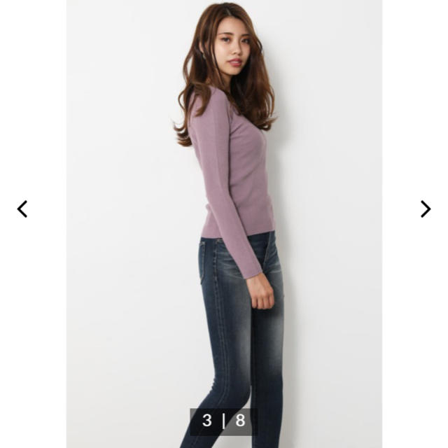 rienda(リエンダ)のrienda♡Washable VN RIB Knit TOP レディースのトップス(ニット/セーター)の商品写真