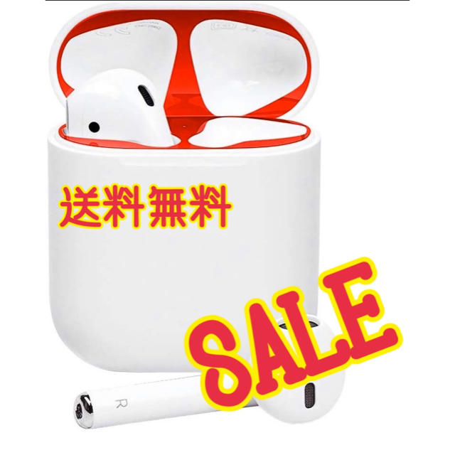 ☆AirPods （エアポッズ）ダストガード金属製レッド スマホ/家電/カメラのオーディオ機器(ヘッドフォン/イヤフォン)の商品写真