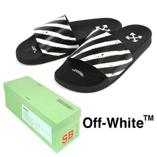 オフホワイト(OFF-WHITE)のOFF-WHITEオフホワイト スプレーストライプサンダルスライダー(サンダル)