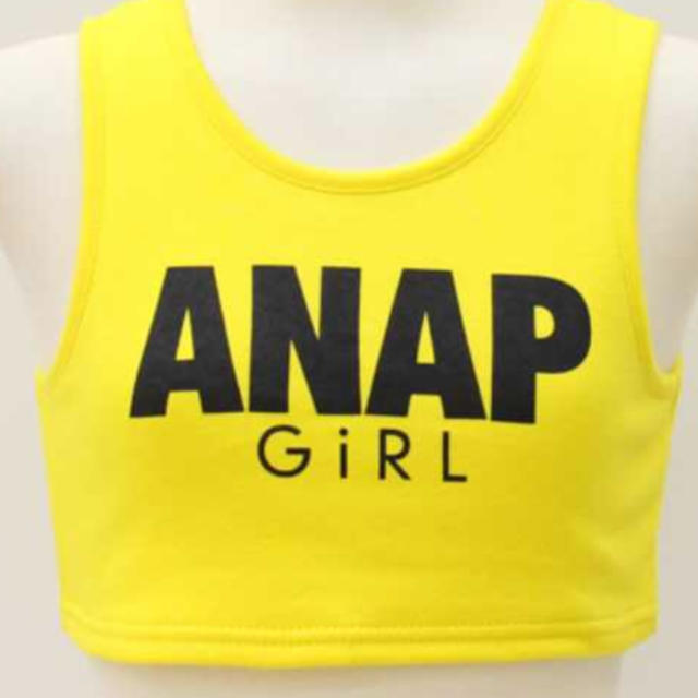 ANAP(アナップ)の未着用　ロゴブラトップ　アナップガール ANAP GiRL トップス イエロー キッズ/ベビー/マタニティのキッズ服女の子用(90cm~)(Tシャツ/カットソー)の商品写真
