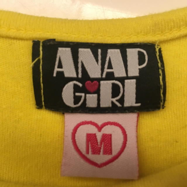 ANAP(アナップ)の未着用　ロゴブラトップ　アナップガール ANAP GiRL トップス イエロー キッズ/ベビー/マタニティのキッズ服女の子用(90cm~)(Tシャツ/カットソー)の商品写真