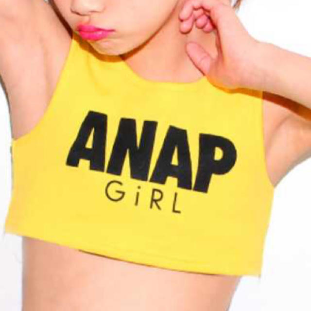 ANAP(アナップ)の未着用　ロゴブラトップ　アナップガール ANAP GiRL トップス イエロー キッズ/ベビー/マタニティのキッズ服女の子用(90cm~)(Tシャツ/カットソー)の商品写真