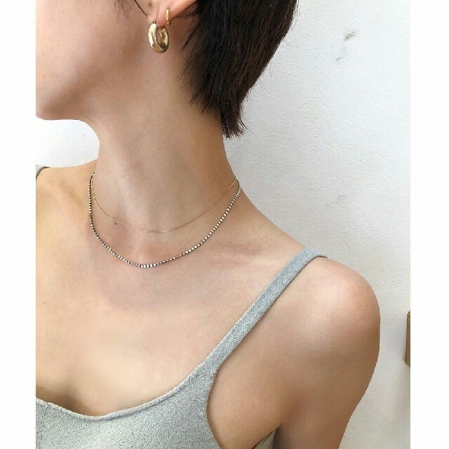 TODAYFUL(トゥデイフル)の【美品】TODAYFULフラットチェーンネックレス シルバー 秋アクセサリー レディースのアクセサリー(ネックレス)の商品写真