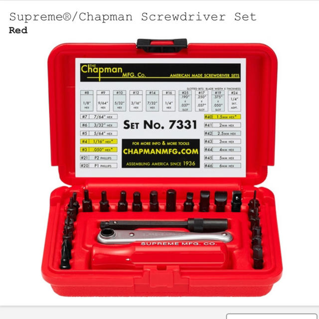 Supreme Chapman Screwdriver Set シュプリーム