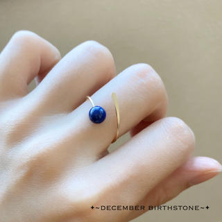 【14KGF】高品質ラピスラズリのワイヤーリング•12月誕生石(リング)