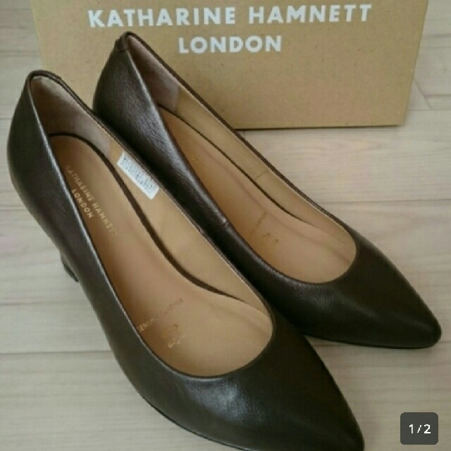 KATHARINE HAMNETT - 新品 キャサリンハムネット パンプス 茶 22.5の通販 by betty's shop｜キャサリン