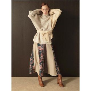 リリーブラウン(Lily Brown)のLily  brown パッチワークスカート　新品　19AW(ロングスカート)