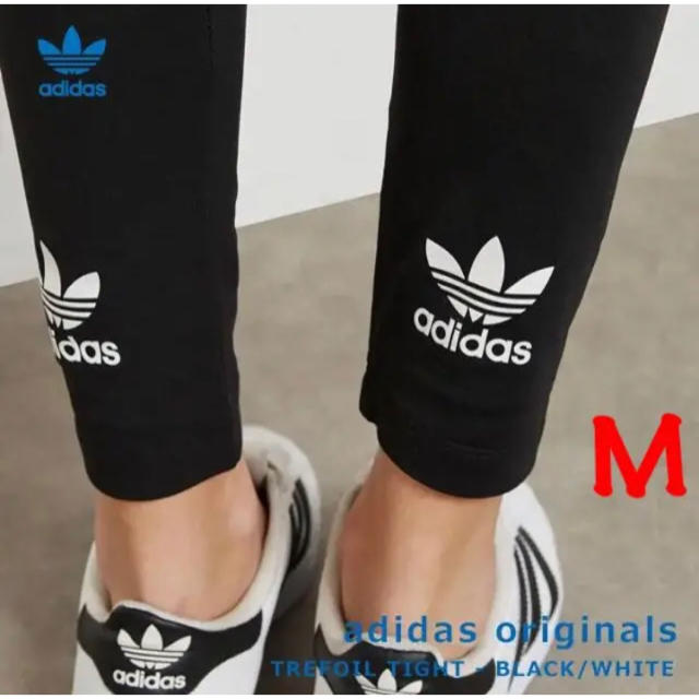 adidas(アディダス)のアディダスオリジナルス トレフォイル レギンス ブラック M レディースのレッグウェア(レギンス/スパッツ)の商品写真