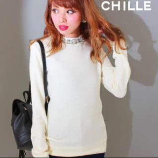 チルアナップ(CHILLE anap)のCHILLEアナップビジューニット(ニット/セーター)