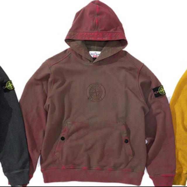 supreme × stone island hooded sweatshirt