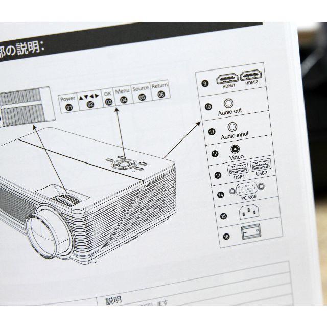 YABER プロジェクター 5200lm 1920×1080解像 スピーカー付 スマホ/家電/カメラのテレビ/映像機器(プロジェクター)の商品写真