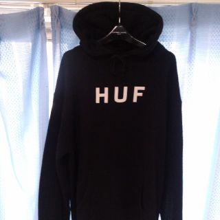 ハフ(HUF)のHUF パーカー　ブラック　美品　値下げ(パーカー)