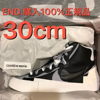 ナイキ(NIKE)のsacai nike blazer mid black 30cm US12(スニーカー)