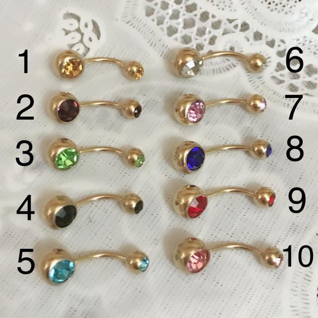 新品 (ライトパープル) 14G ゴールド へそピアス 金属アレルギー対応 レディースのアクセサリー(ピアス)の商品写真