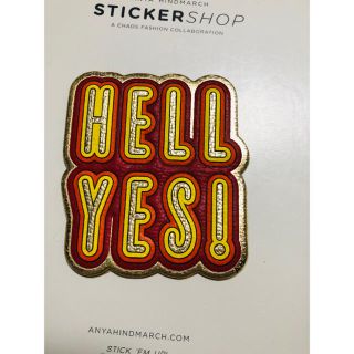 アニヤハインドマーチ(ANYA HINDMARCH)のアニヤハインドマーチ レザーステッカー hell yes(モバイルケース/カバー)