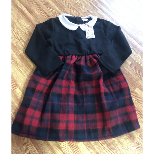 petit main(プティマイン)のpafit main チェックワンピ 110 キッズ/ベビー/マタニティのキッズ服女の子用(90cm~)(ワンピース)の商品写真