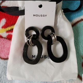 マウジー(moussy)のMOUSSY　ピアス　リング　ブラック(ピアス)