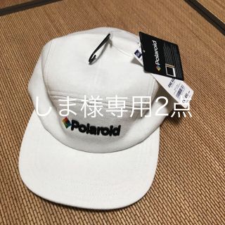 ジーユー(GU)のしま様専用☆GU polaroid キャップ　ホワイト　ブラウン(キャップ)