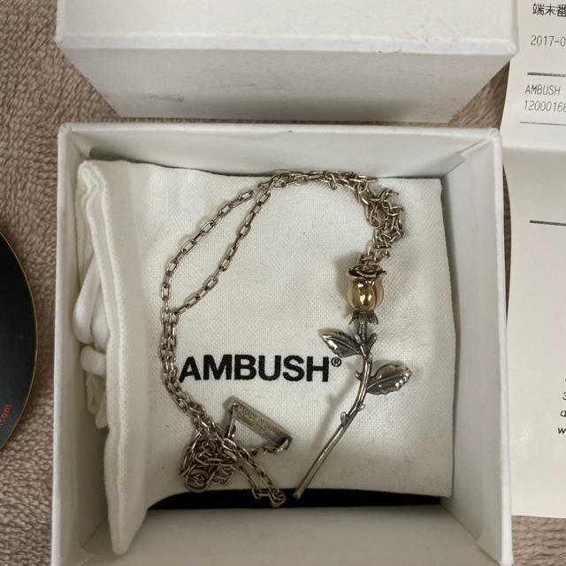 コム・デ・ AMBUSH - AMBUSH ROSE CHARM ネックレス SILVERの通販 by 