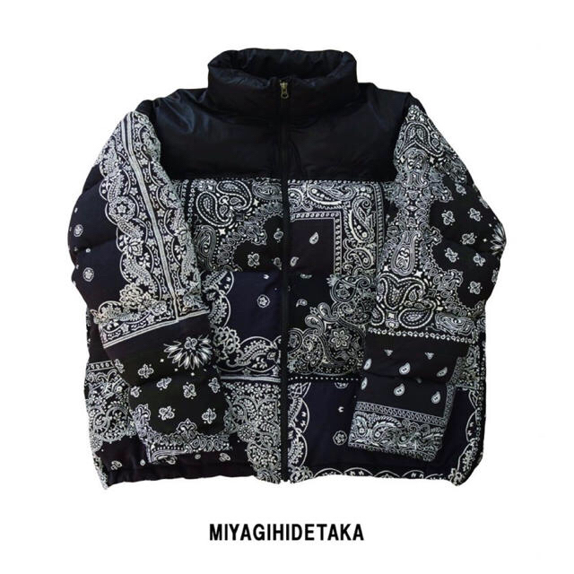 sacai(サカイ)のmiyagihidetaka ミヤギヒデタカ　バンダナダウンジャケット　ブラック メンズのジャケット/アウター(ダウンジャケット)の商品写真