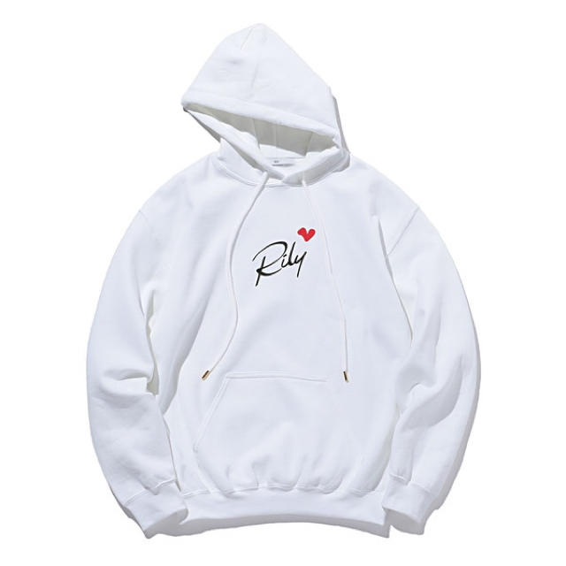 パーカーRILY Heart Logo Hoodie 白 XLサイズ　パーカー