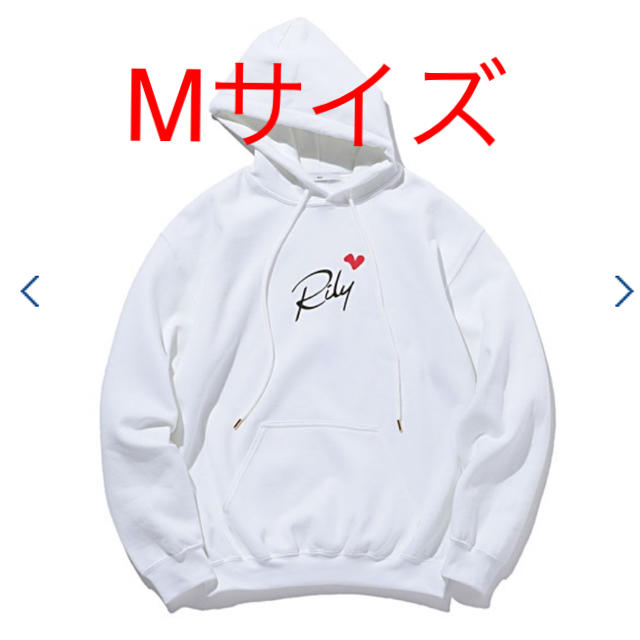 RILY パーカー M ホワイト 白 heart logo hoodieメンズ