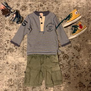 デニムダンガリー(DENIM DUNGAREE)の110センチ　デニムアンドダンガリー　美品　8部袖T(Tシャツ/カットソー)