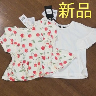 女の子　トップTシャツ70cm　2枚組　新品(Ｔシャツ)