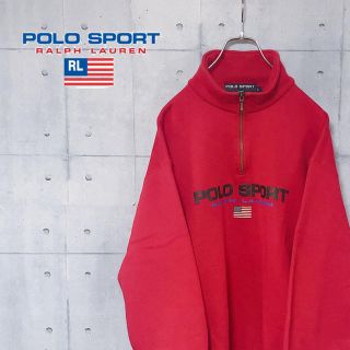 ラルフローレン(Ralph Lauren)の★超セール★ ポロスポーツ　90‘s スウェット　ハーフジップ　ビックロゴ (スウェット)