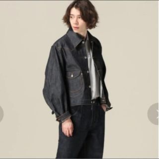 JOHN LAWRENCE SULLIVAN - sugarhill triple-pleated denim jk 19ss M