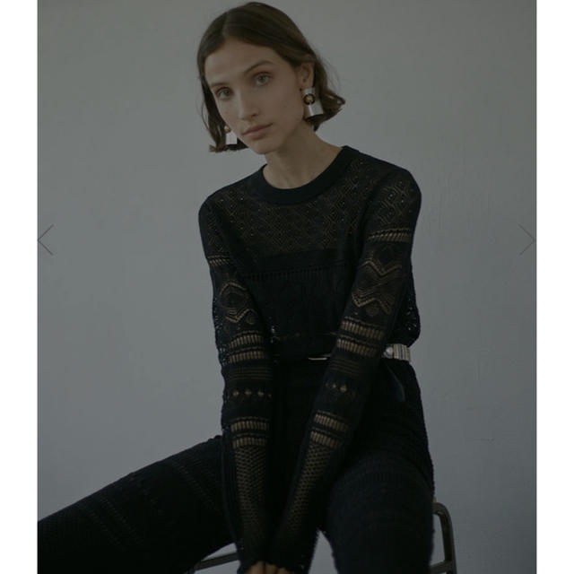 Ameri VINTAGE(アメリヴィンテージ)のAMERI LACY FUSUMA KNIT TOPS レディースのトップス(ニット/セーター)の商品写真