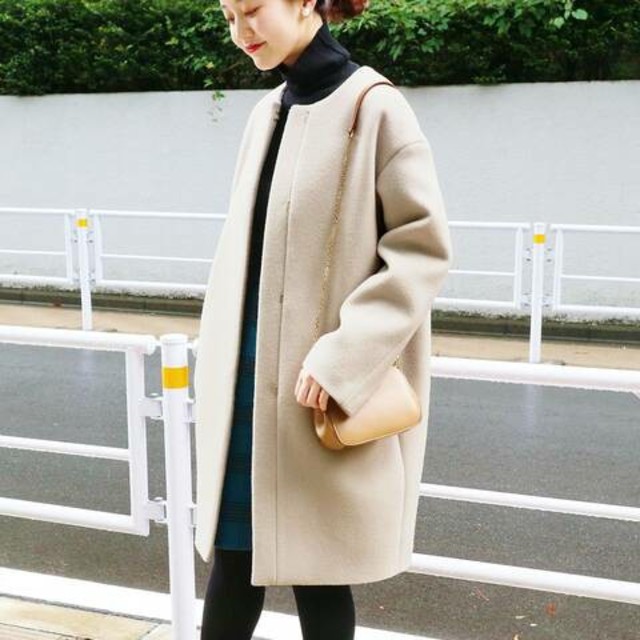イエナ IENA ラムウールノーカラー 38 コート