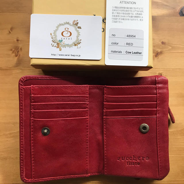 新品値下げ　zucchero filato/ズッケロフィラート カウレザー折財布 レディースのファッション小物(財布)の商品写真