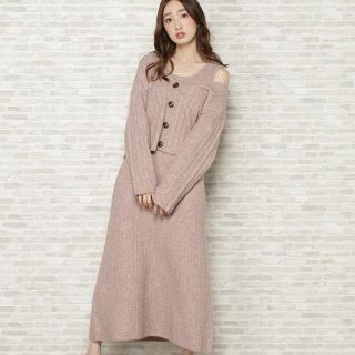 ウィルセレクション(WILLSELECTION)のwillselection 🎀 カーディガン付きケーブルニットワンピース(ロングワンピース/マキシワンピース)