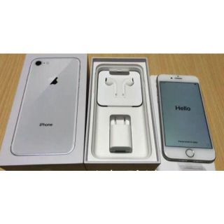 アイフォーン(iPhone)のオマケ付き♪iPhone8 64GB SIMフリー 保証有 シルバー (スマートフォン本体)