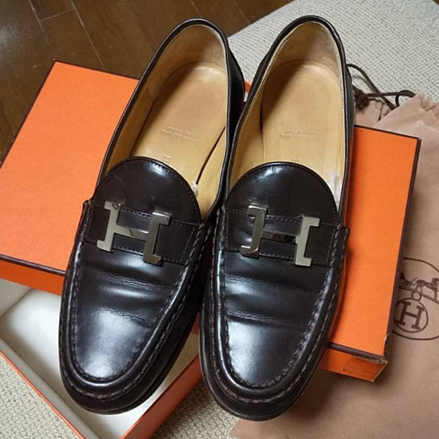 靴/シューズ《美品》HERMÈS ローファー 37.5cm