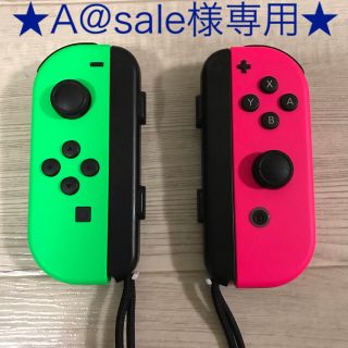 ニンテンドースイッチ(Nintendo Switch)の【A@sale様専用】ジョイコン ネオングリーン/ピンク (ストラップ付)(家庭用ゲーム機本体)