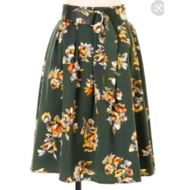 ルーミィーズ　グログラン花柄スカート レディースのスカート(ひざ丈スカート)の商品写真