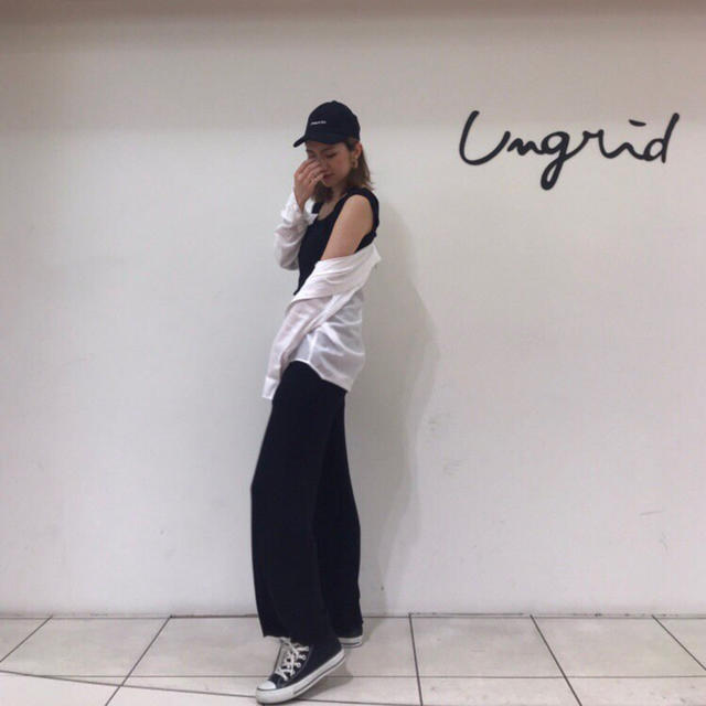 Ungrid(アングリッド)の新品 ungrid アングリッド リブワイドラフパンツ  レディースのパンツ(カジュアルパンツ)の商品写真